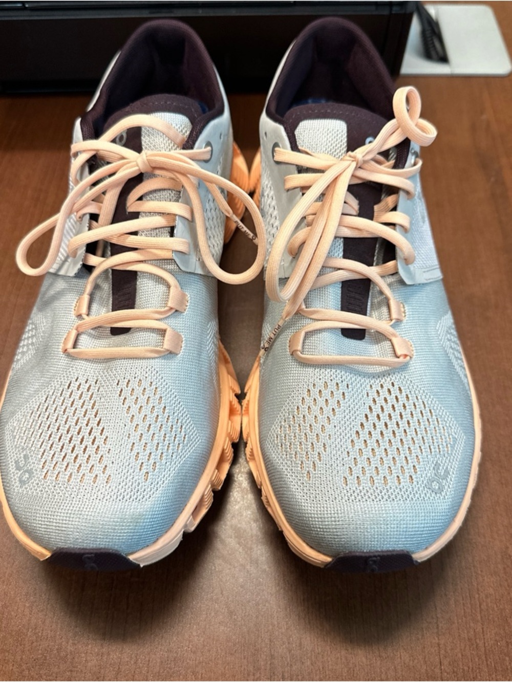 ON Cloud X Running Sneakers Womens 8.5 silver almond peach CrossFit gym - Picture 2 of 12